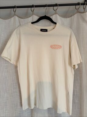 The Kooples Cream Short-Sleeve Logo Tee with Peach Print